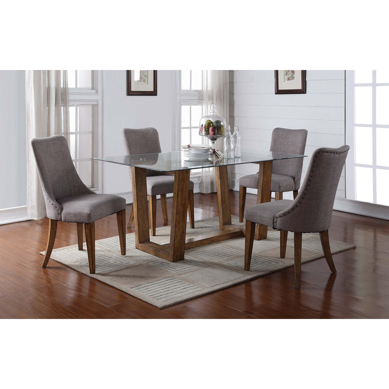 Winners Only Encore Dining Table with Glass Top and Trestle Base DE14070L IMAGE 2