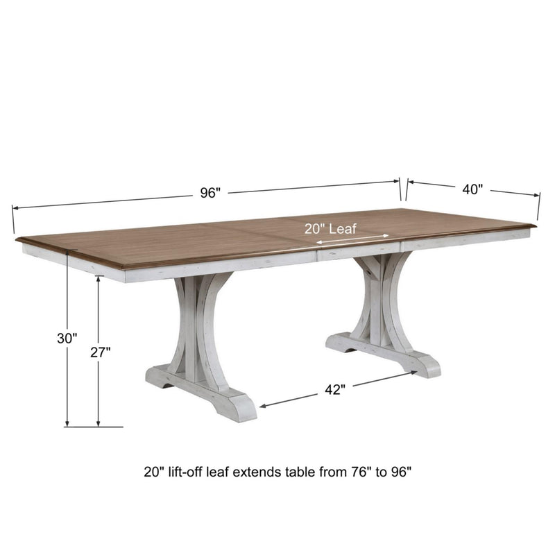 Winners Only Highland DH44096N 96" Pedestal Table w/ 20 in Leaf IMAGE 4