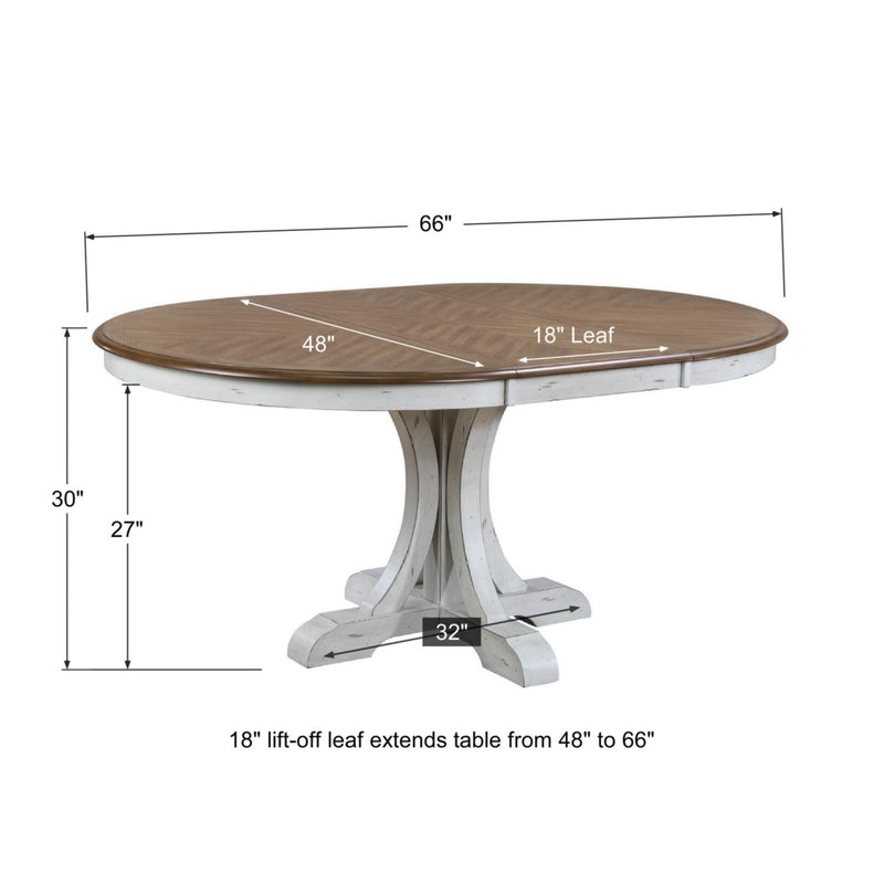 Winners Only Highland DH44866N 66" Pedestal Table w/ 18 in Leaf IMAGE 4