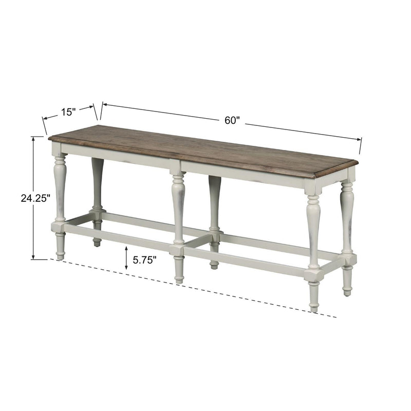 Winners Only Torrance DTT345524GP 60" Tall Bench - White IMAGE 2