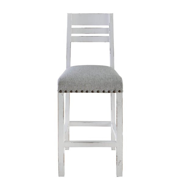 Elements International Condesa White Pub Height Stool MDCD700BS IMAGE 1