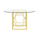 Coaster Furniture Round Starlight Dining Table with Glass Top and Pedestal Base 192641/CP54RD-10 IMAGE 2