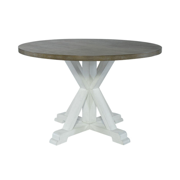 Liberty Furniture Industries Inc. Round Lakeshore Dining Table with Pedestal Base 519WH-T4848 IMAGE 1