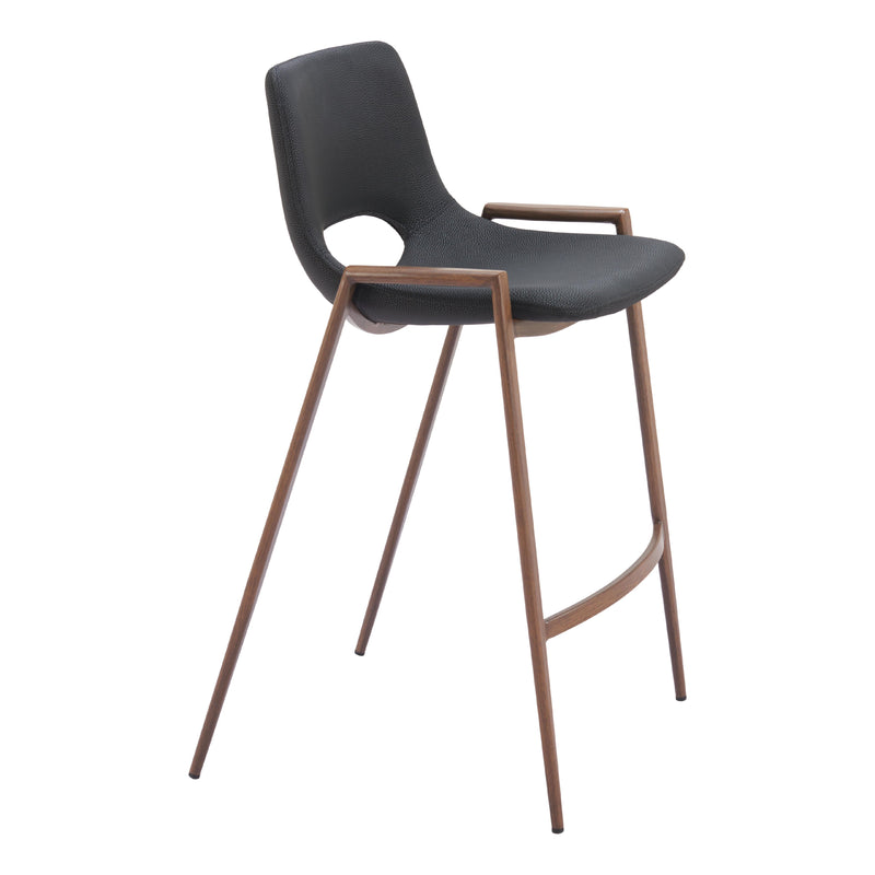 Zuo Desi 101691 Counter Stool - Black & Walnut IMAGE 6