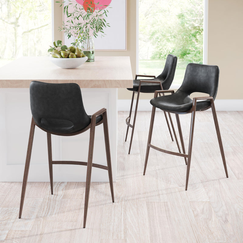 Zuo Desi 101691 Counter Stool - Black & Walnut IMAGE 9