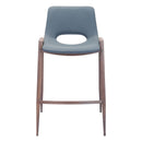 Zuo Desi 101692 Counter Stool - Azure Grey & Walnut IMAGE 3
