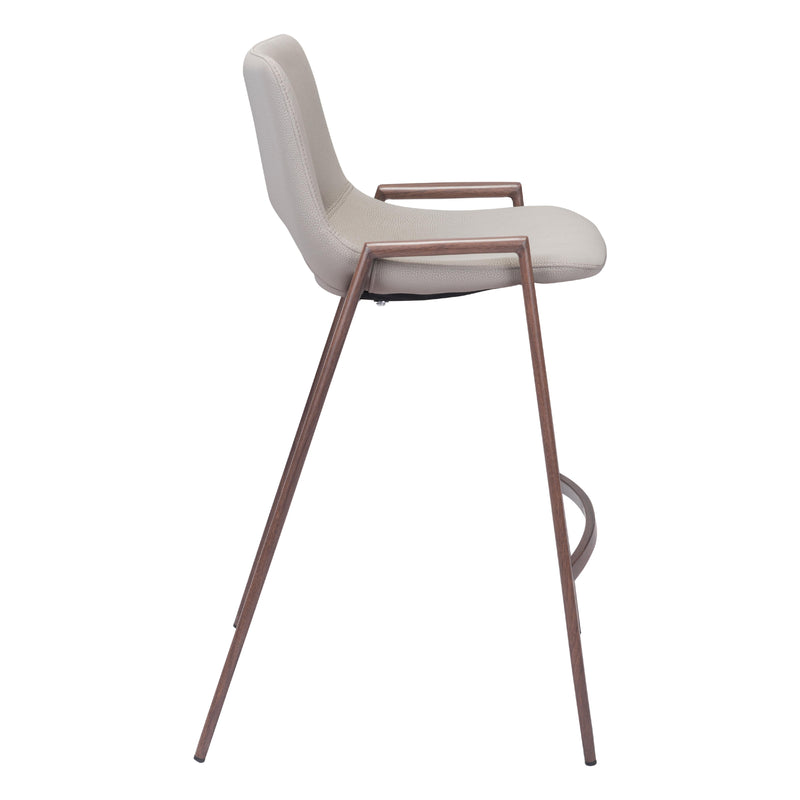  Zuo Desi 101693 Counter Stool - Beige & Walnut IMAGE 2