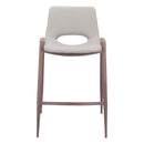  Zuo Desi 101693 Counter Stool - Beige & Walnut IMAGE 3
