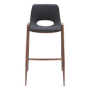  Zuo Desi 101697 Barstool - Black & Walnut IMAGE 3
