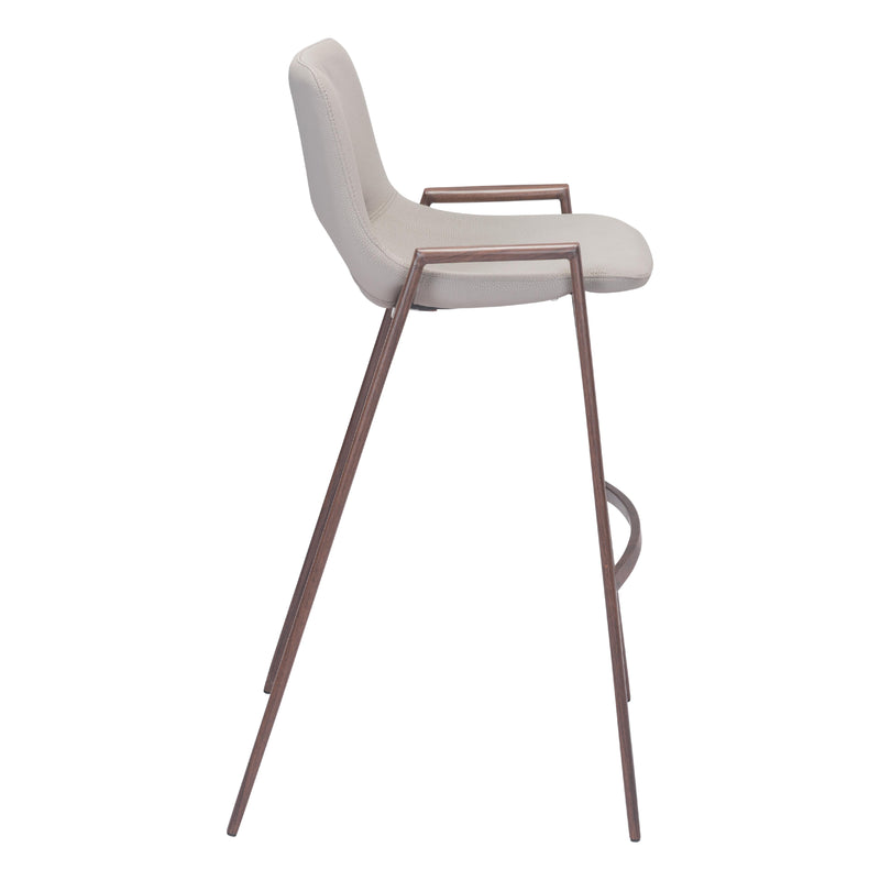 Zuo Desi 101699 Barstool - Beige & Walnut IMAGE 2