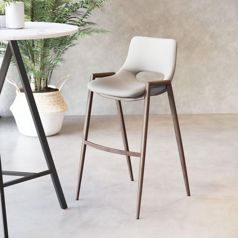 Zuo Desi 101699 Barstool - Beige & Walnut IMAGE 7