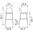 Zuo Byron Pub Height Stool 101773 IMAGE 10