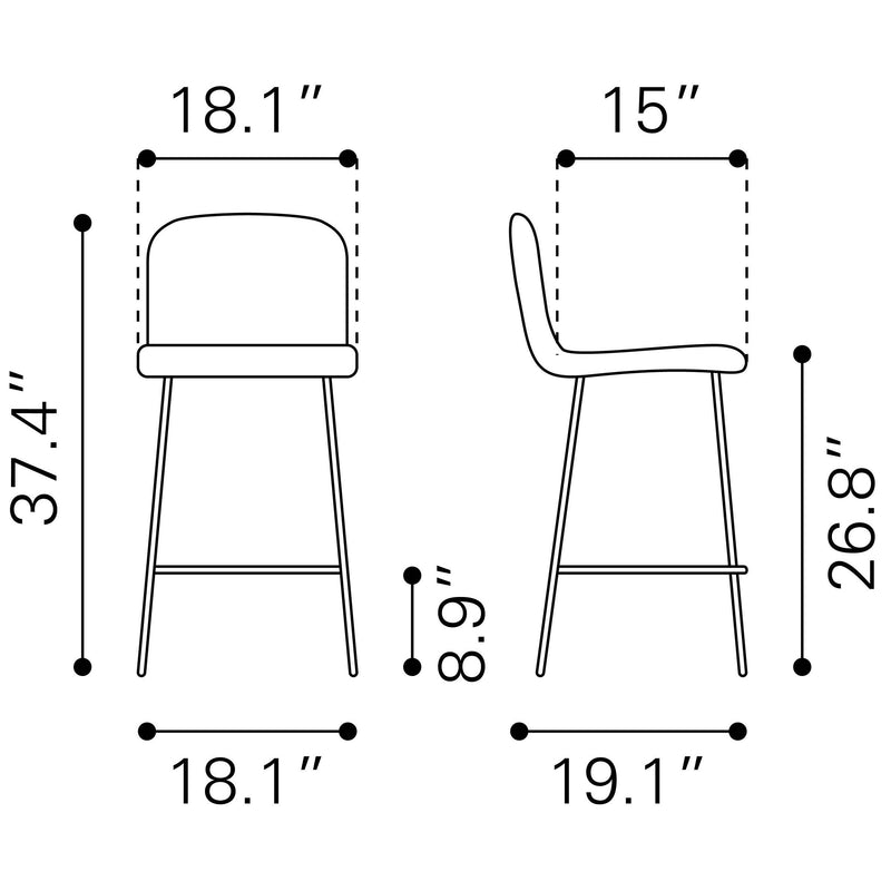 Zuo Var Counter Height Stool 101894 IMAGE 9