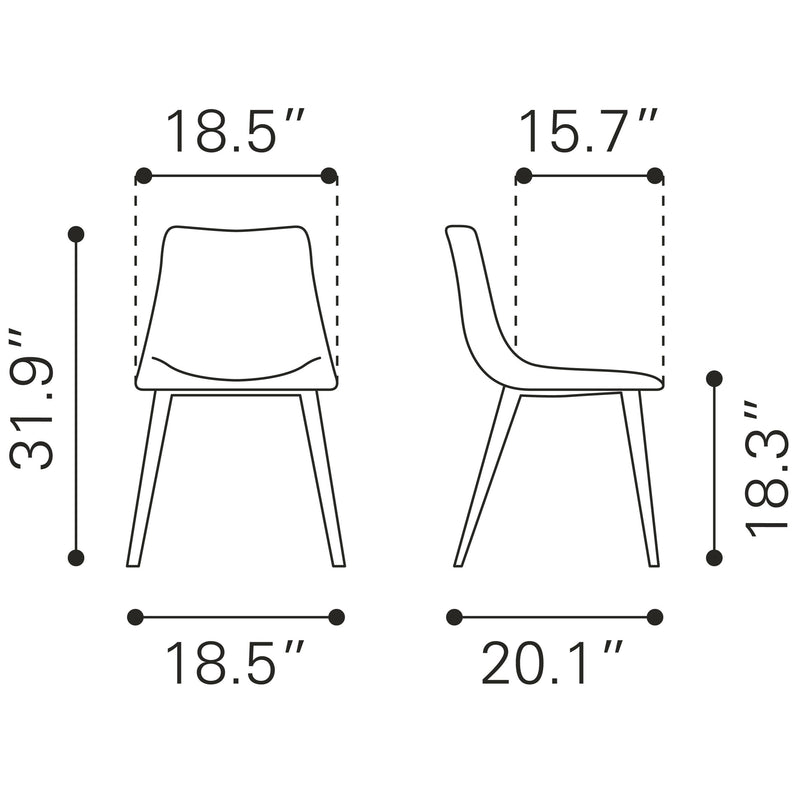 Zuo Daniel 101949 Dining Chair - Grey IMAGE 10