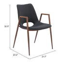  Zuo Desi 101694 Dining Chair - Black & Walnut IMAGE 11