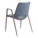  Zuo Desi 101695 Dining Chair - Azure Grey & Walnut IMAGE 5