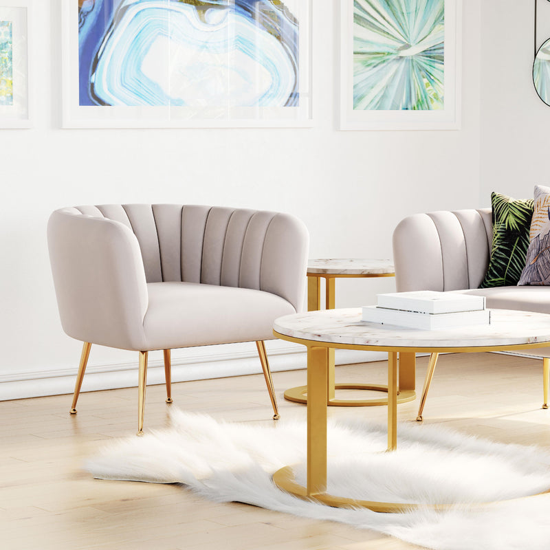 Zuo 101851 Deco Accent Chair - Beige IMAGE 8