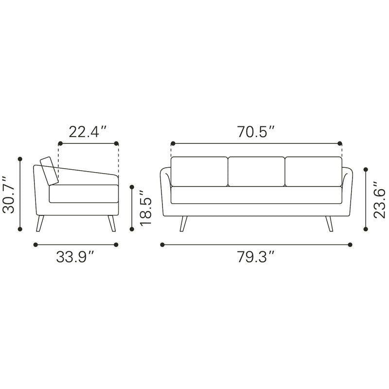 Zuo Divinity Stationary Fabric Sofa 101927 IMAGE 9