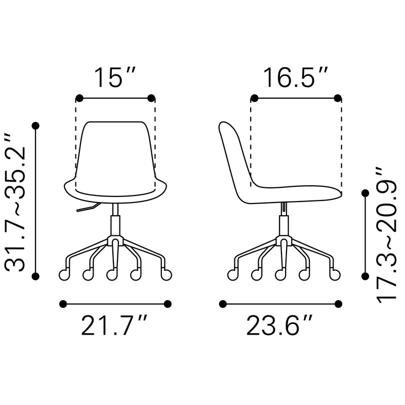 Zuo Byron 101780 Office Chair - Brown IMAGE 10