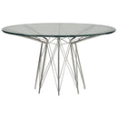 Universal Furniture Axel Dining Table with Glass Top and Pedestal Base 964757-TAB/964757-BASE IMAGE 1