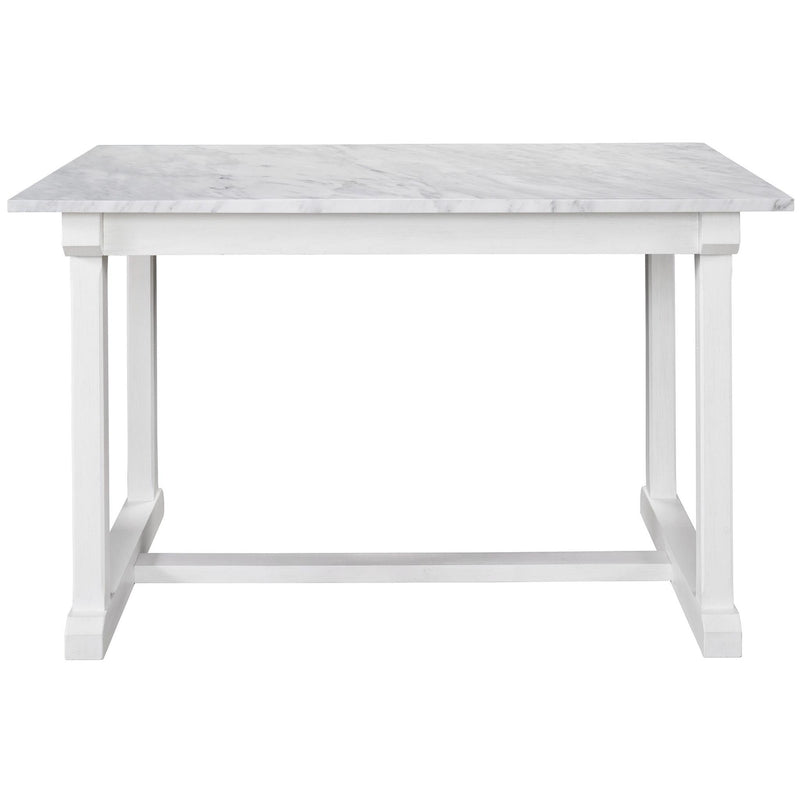 Universal Furniture Modern Farmhouse Counter Height Dining Table with Marble Top and Trestle Base U011B650 IMAGE 3