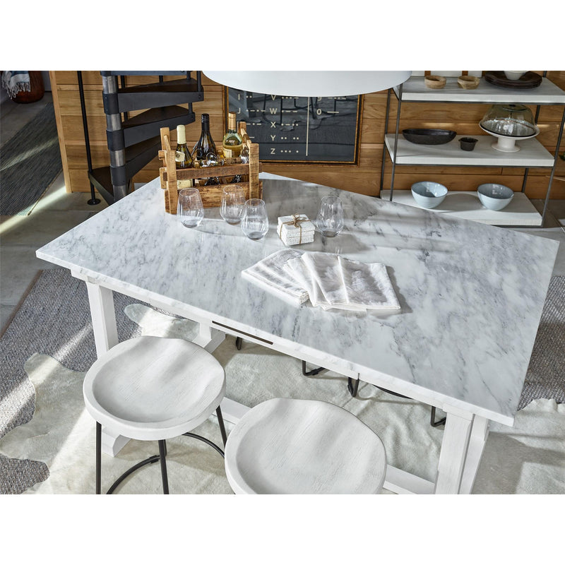 Universal Furniture Modern Farmhouse Counter Height Dining Table with Marble Top and Trestle Base U011B650 IMAGE 5