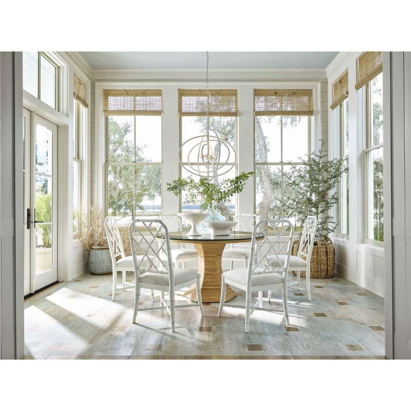 Universal Furniture Getaway Coastal Living Home Collection Dining Table with Glass Top and Pedestal Base U033E654 IMAGE 5