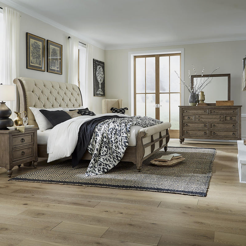 Liberty Furniture Industries Inc. Americana Farmhouse Queen Upholstered Sleigh Bed 615-BR-QSL IMAGE 5