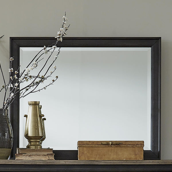  Liberty Furniture Industries Inc. Americana Farmhouse 615-BR51-B Landscape Mirror - Black IMAGE 1