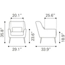  Zuo Ontario 109050 Accent Chair - Vintage Black IMAGE 10