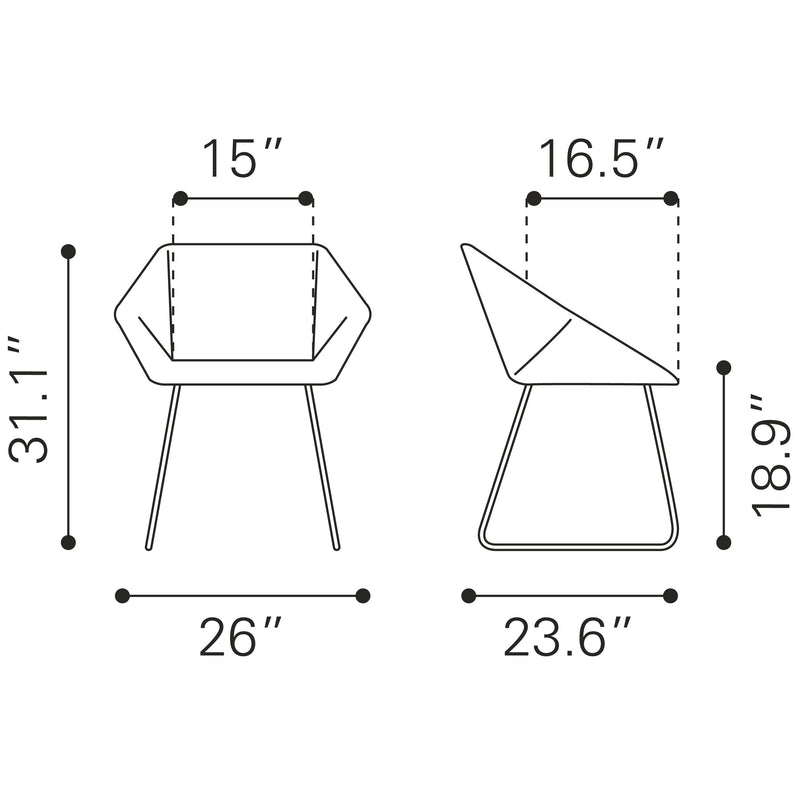 Zuo Miguel 109234 Dining Chair - Black IMAGE 11