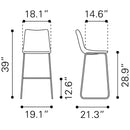  Zuo Smart 109326 Barstool - Vintage Espresso IMAGE 10
