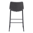  Zuo Smart 109327 Barstool - Charcoal IMAGE 4