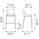Zuo Ace Pub Height Dining Chair 109389 IMAGE 9