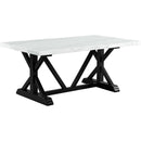 Elements International Tuscany Dining Table with Marble Top and Trestle Base CTC100DTTB IMAGE 1