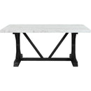 Elements International Tuscany Dining Table with Marble Top and Trestle Base CTC100DTTB IMAGE 2
