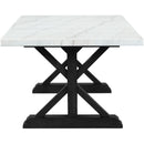 Elements International Tuscany Dining Table with Marble Top and Trestle Base CTC100DTTB IMAGE 3