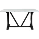 Elements International Tuscany Counter Height Dining Table with Marble Top and Trestle Base CTC100CTTB IMAGE 2