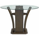 Elements International Round Dapper Counter Height Dining Table with Glass Top and Pedestal Base DPR500CDT IMAGE 2