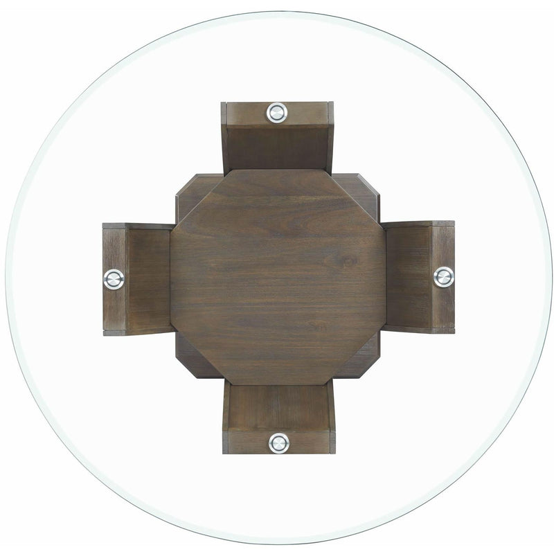Elements International Round Dapper Counter Height Dining Table with Glass Top and Pedestal Base DPR500CDT IMAGE 3