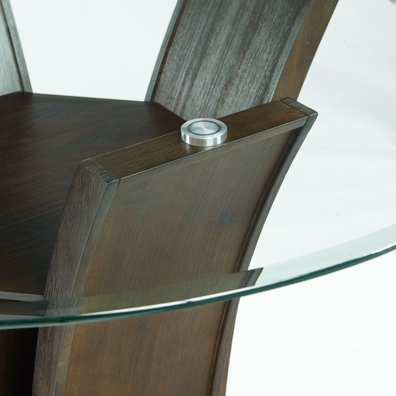 Elements International Round Dapper Counter Height Dining Table with Glass Top and Pedestal Base DPR500CDT IMAGE 4
