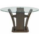 Elements International Round Dapper Dining Table with Glass Top and Pedestal Base DPR500RDTTB IMAGE 2