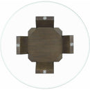 Elements International Round Dapper Dining Table with Glass Top and Pedestal Base DPR500RDTTB IMAGE 3