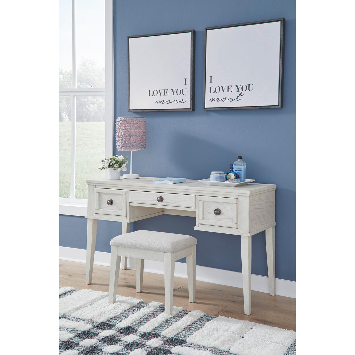 Signature Design by Ashley Robbinsdale B742-22 Vanity/Upholstered Stoo