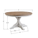 Winners Only Augusta DA25454P 54" Round Table - Rustic Brown/White IMAGE 4