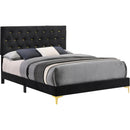  Coaster Furniture Kendall 224451Q Upholstered Queen Panel Bed - Black IMAGE 1