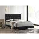  Coaster Furniture Kendall 224451Q Upholstered Queen Panel Bed - Black IMAGE 4