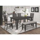  Coaster Furniture Dalila 102723GRY Fabric Upholstered Wood Dining Bench - Dark Grey IMAGE 6