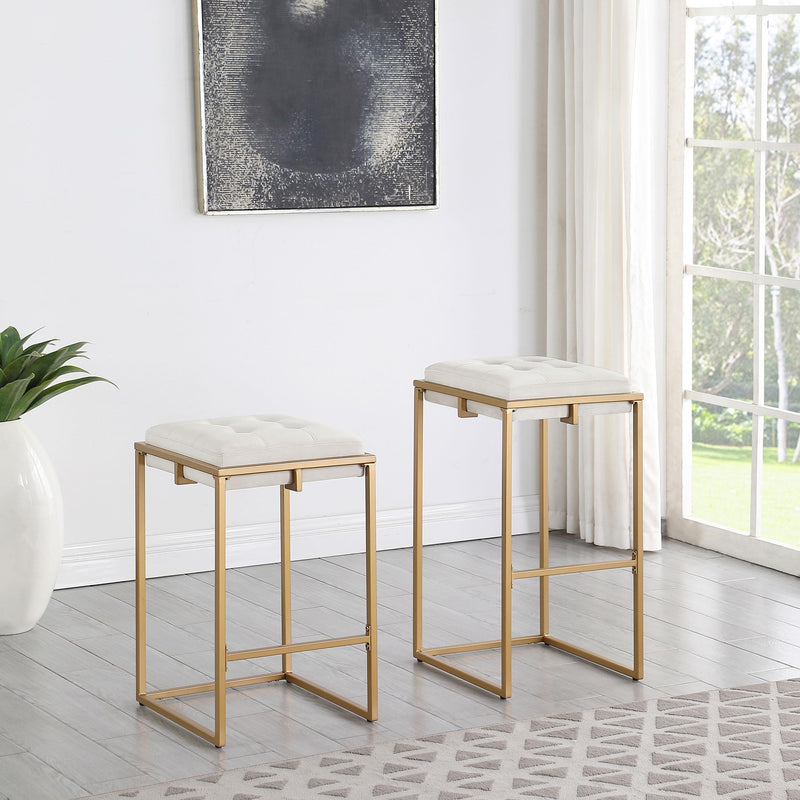 Coaster Furniture Nadia 183645 Upholstered Backless Counter Stool - Beige (Set of 2) IMAGE 9