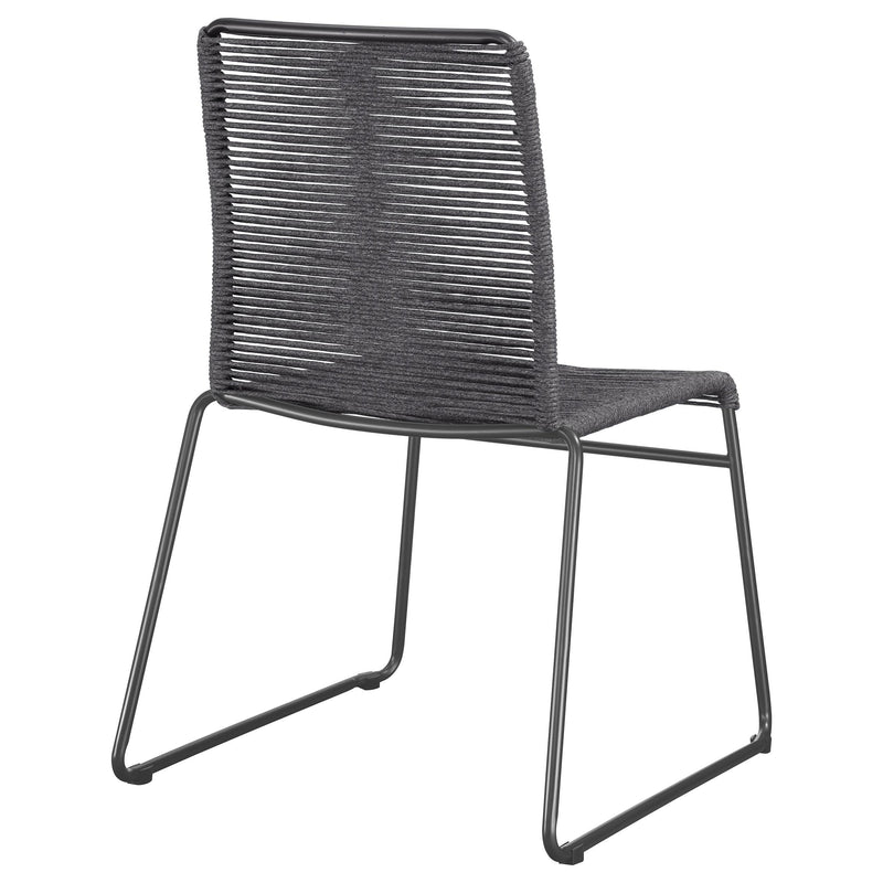 Coaster Furniture Jerome 192062 Woven Rope Stackable Side Chair - Charcoal (Set of 2) IMAGE 6